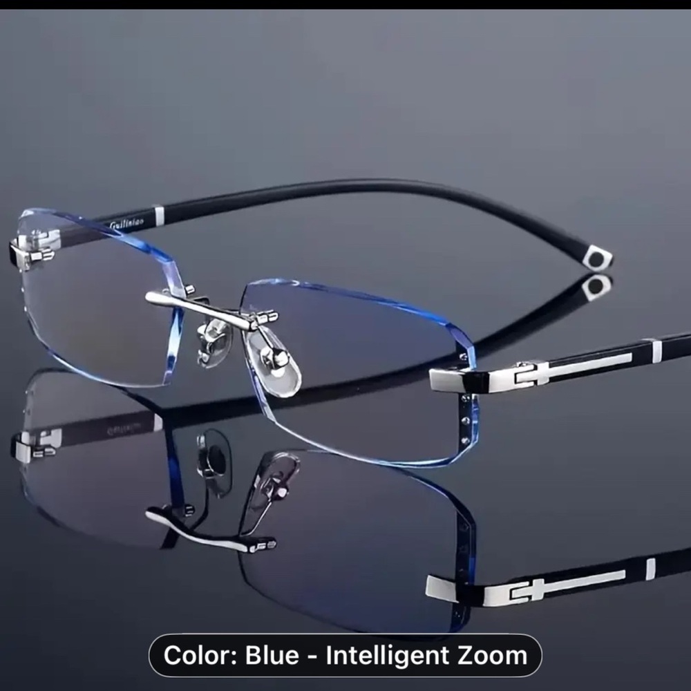 Blue Rimless Men's Glasses